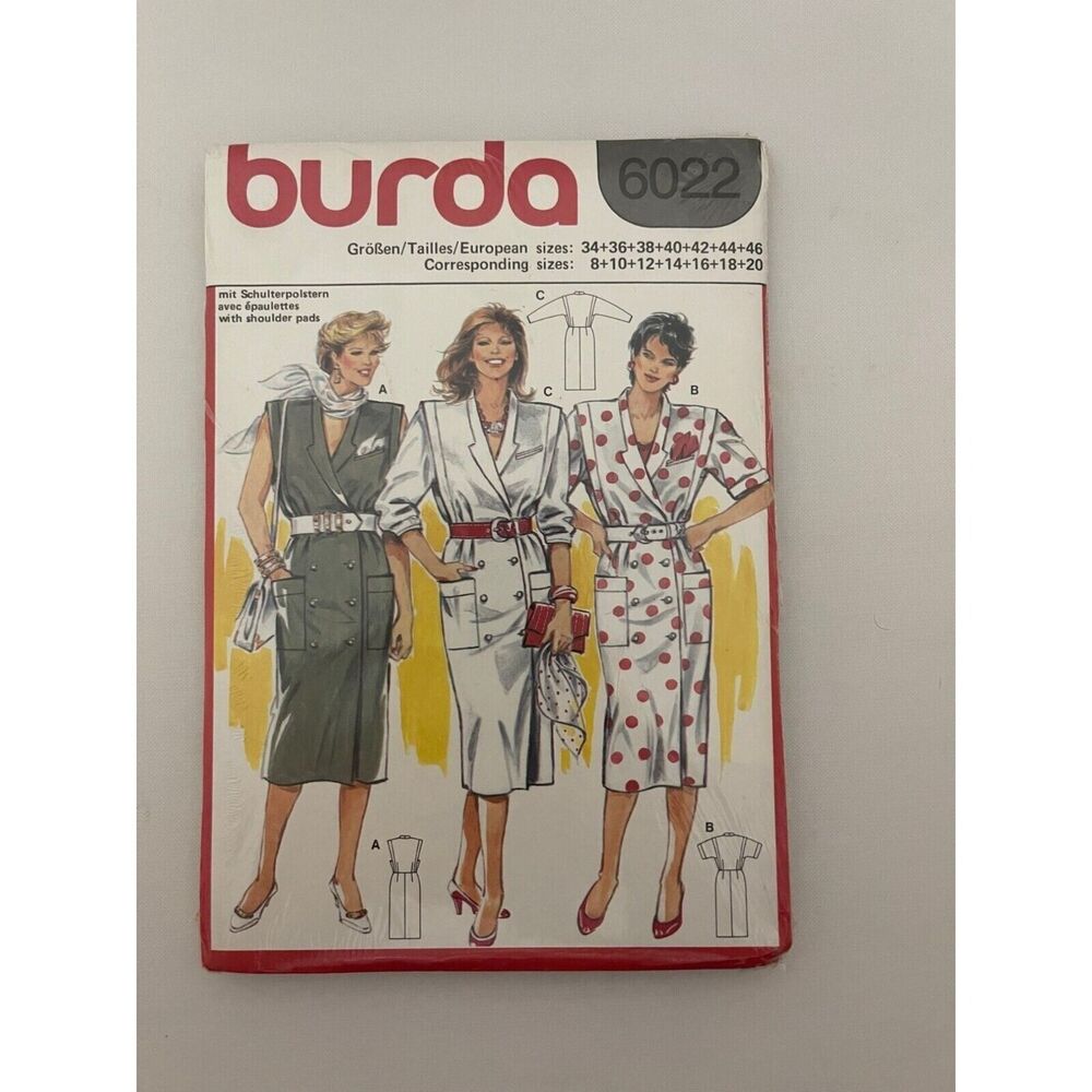 #6022 Burda Misses Dress Sewing Pattern SIZE 8-20